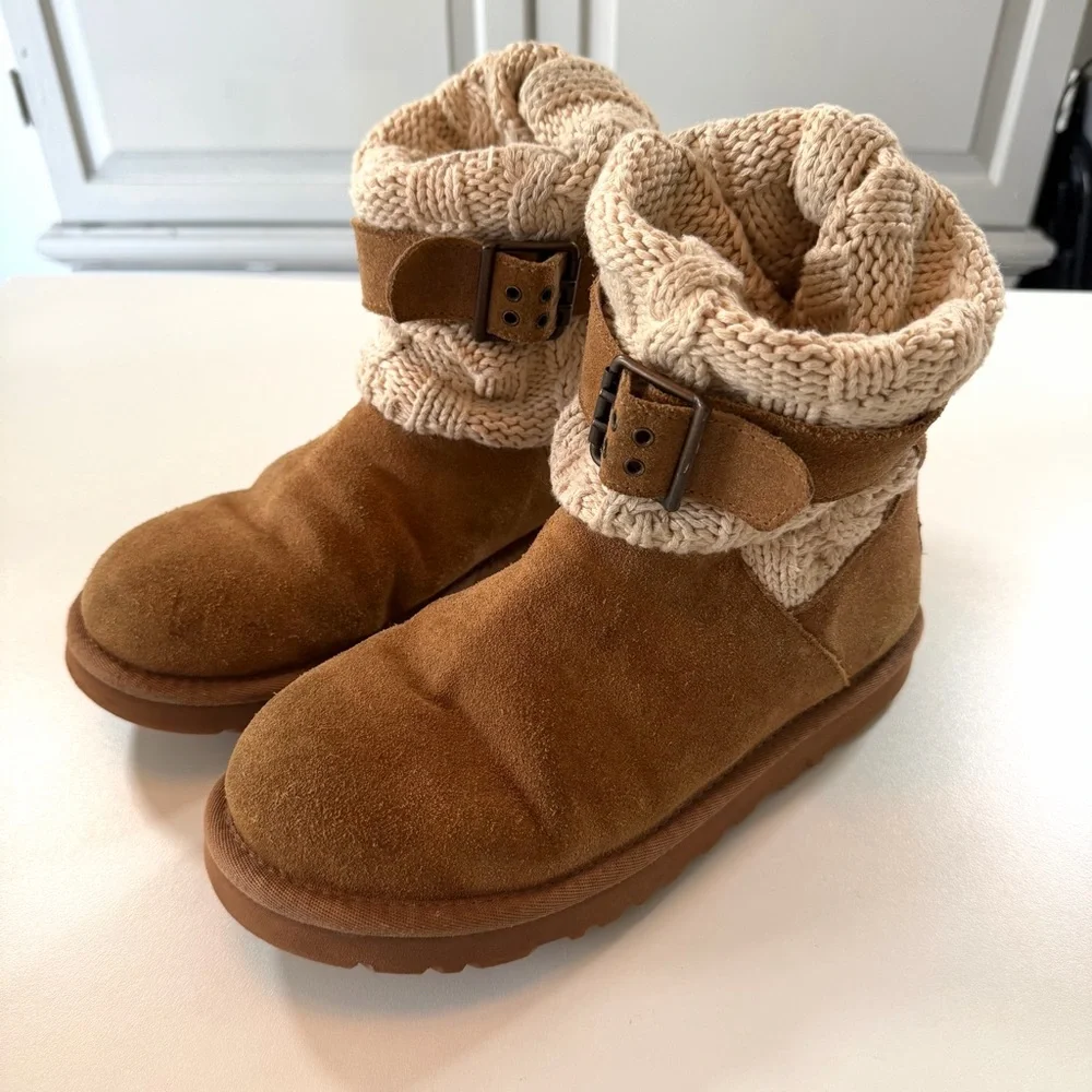 UGG Cambridge Chestnut Boots Slouch Suede Fold Over Women’s 7